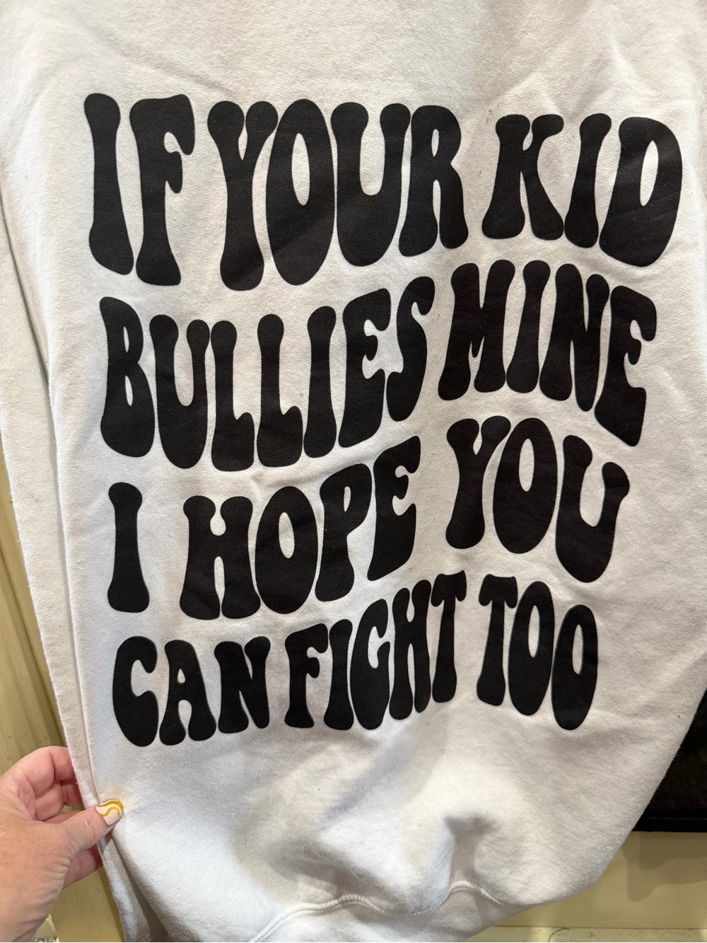 Graphic Sweatshirt - White with Black Text